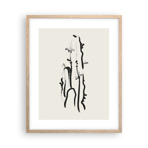 Poster in light oak frame - Blooming Herb - 40x50 cm