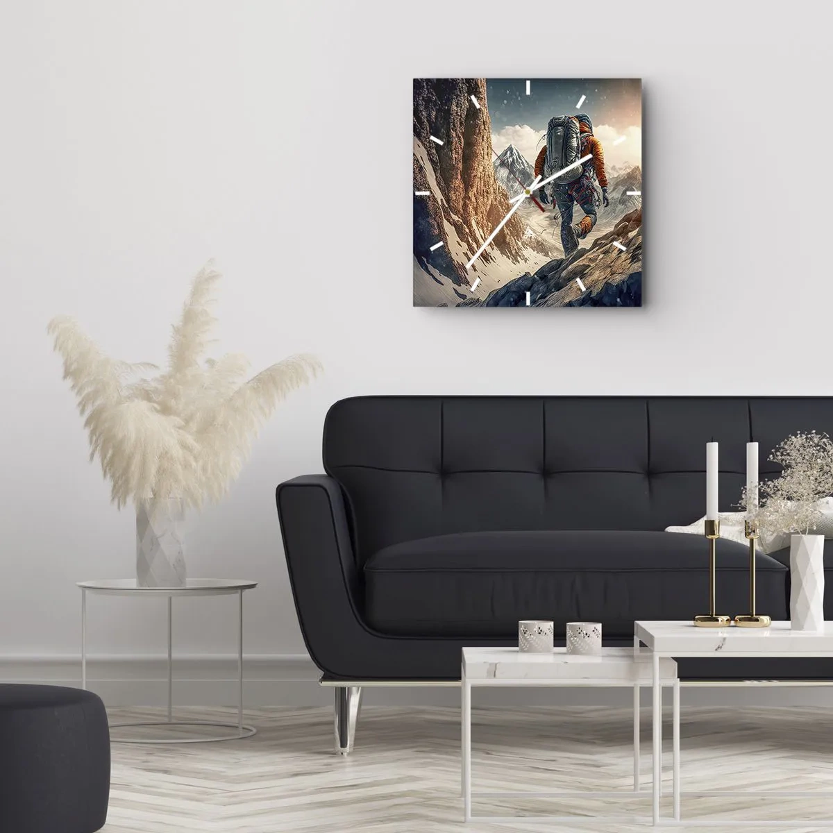 Wall clock - Clock on glass - Lonely Warrior - 30x30 cm