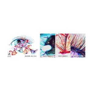 Photo Wallpaper Sample Premium Canvas - Fairytale Charm of the Eyes - Woman's Eye, Butterfly, Abstraction - 100x30 cm