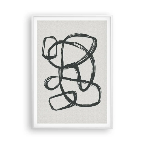 Poster in white frmae - Abstract in Loops - 70x100 cm
