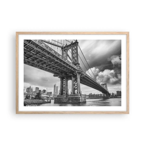 Poster in light oak frame - To the Heart of a City - 70x50 cm