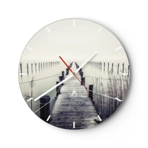 Wall clock - Clock on glass - Immerse Yourself in Peace - 40x40 cm