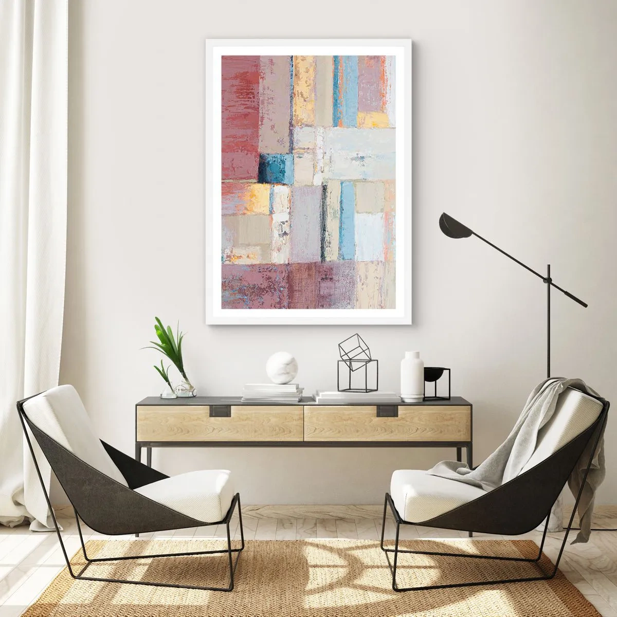 Poster in white frmae - Calm of Geometry - 40x50 cm