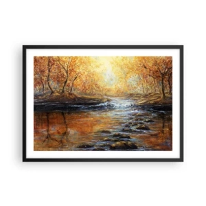 Poster in black frame - Golden Brook - 70x50 cm
