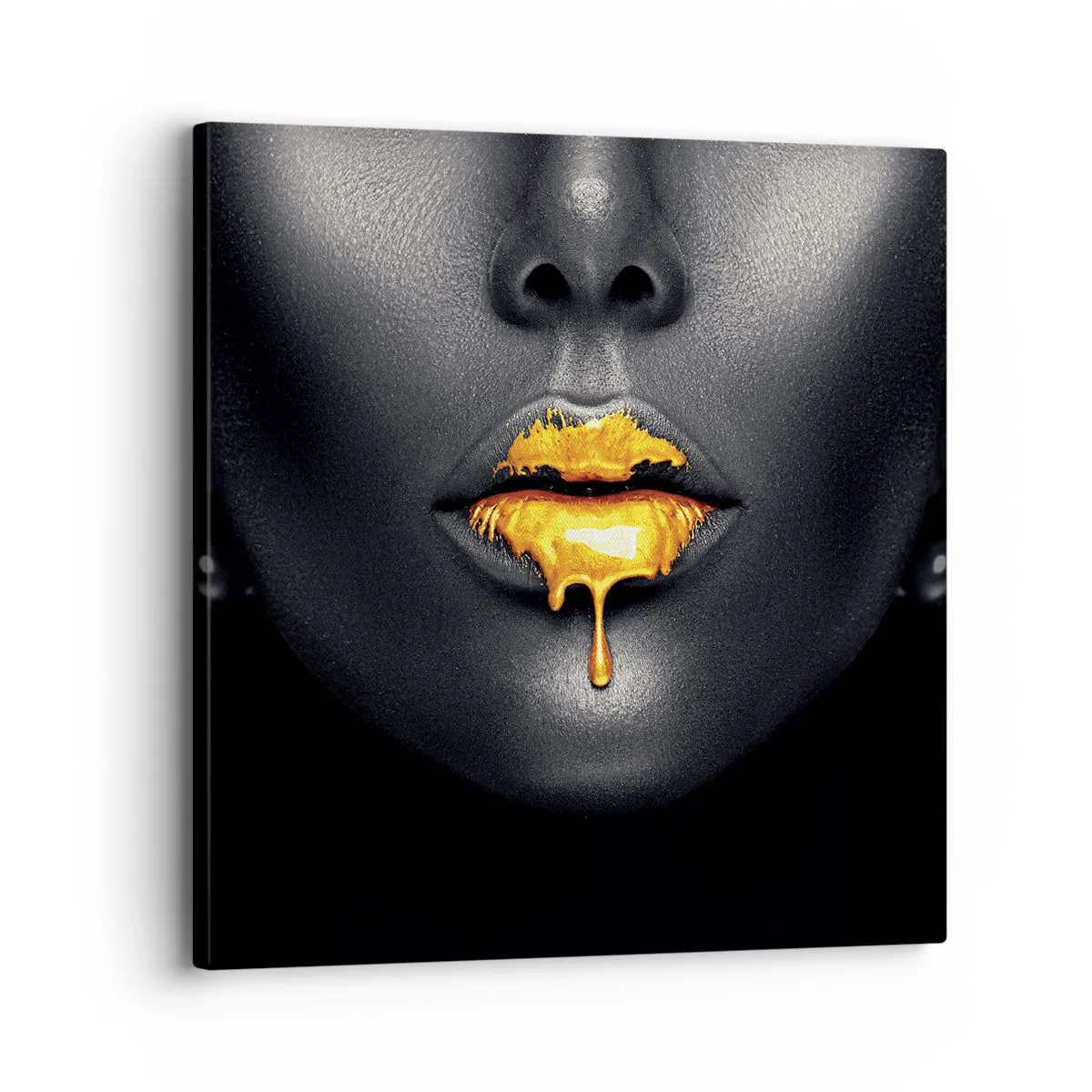 Canvas picture - Golden Lips - 30x30 cm
