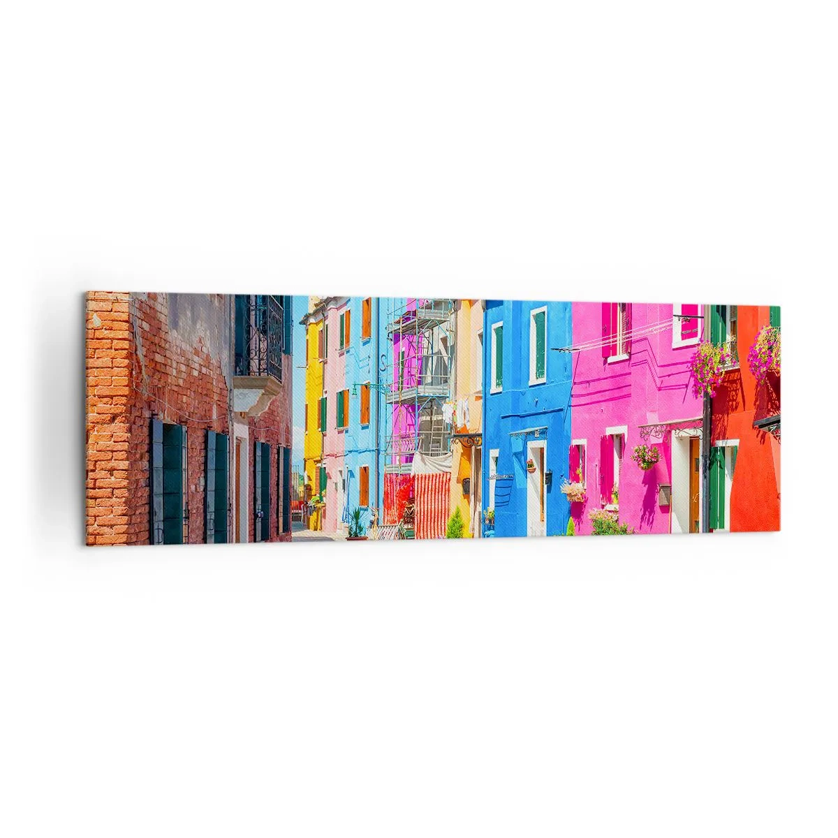 Canvas picture - Town Bursting with Colours - 160x50 cm