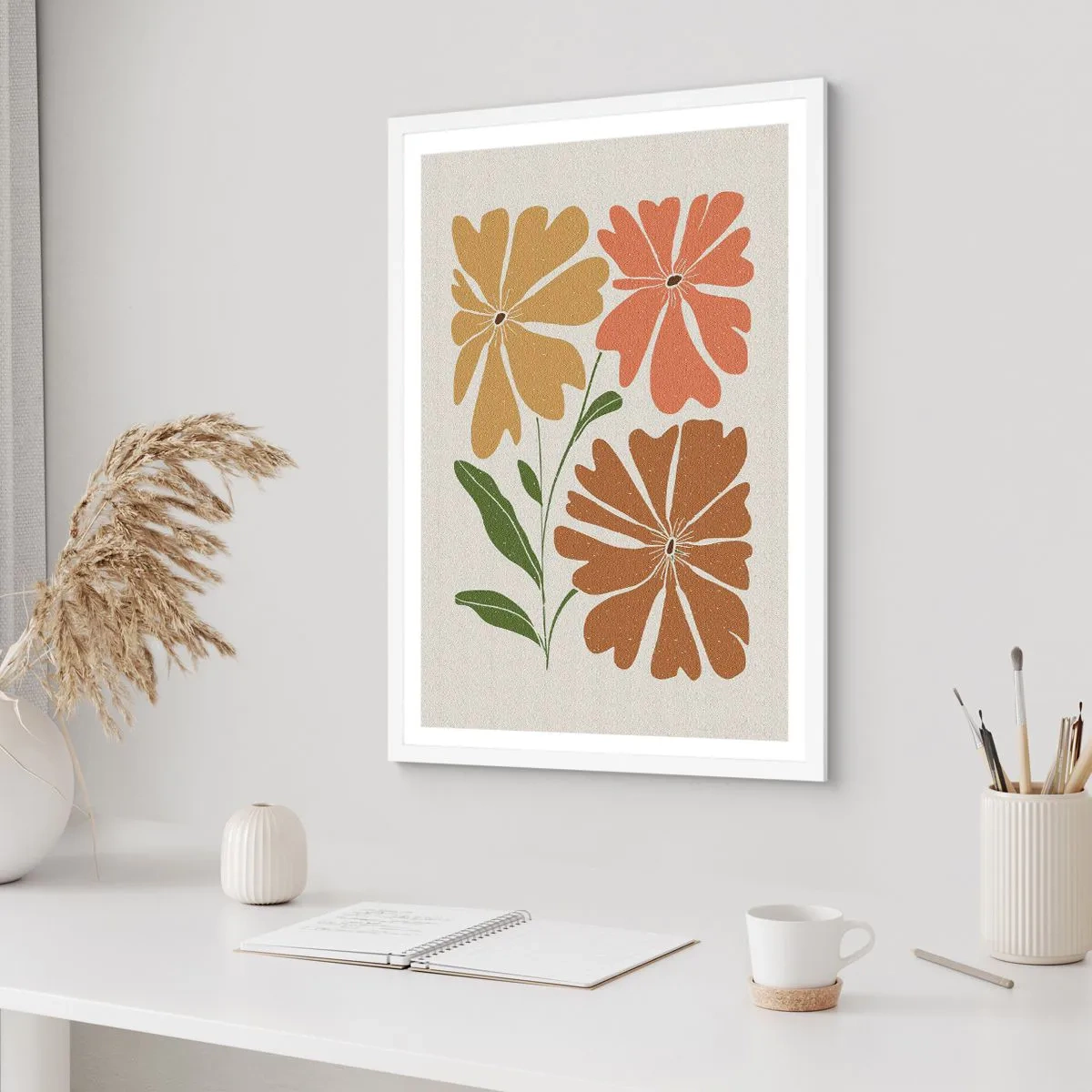 Poster in white frmae - Nature and Geometry - 30x40 cm