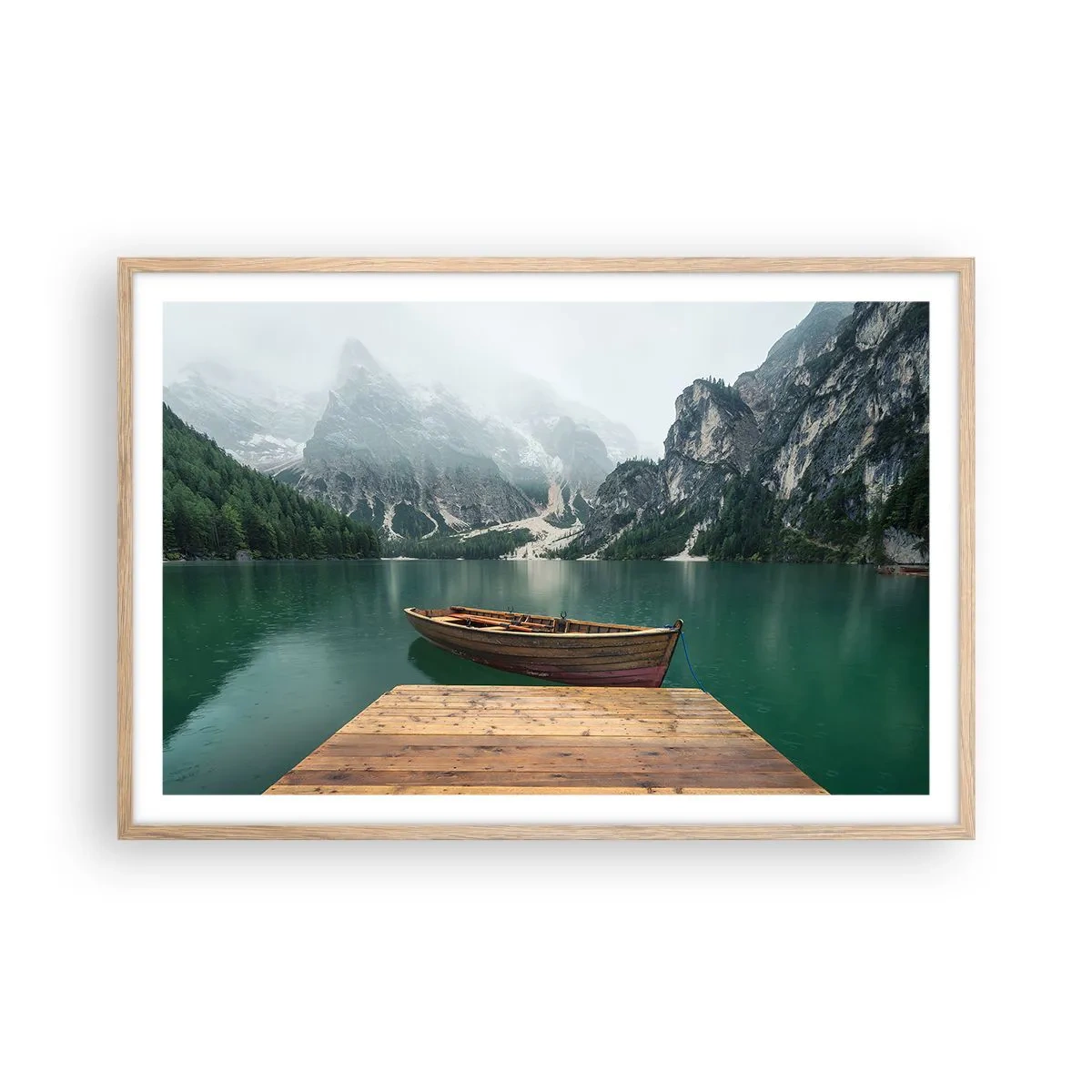 Poster in light oak frame - Boat Found Solitude - 91x61 cm