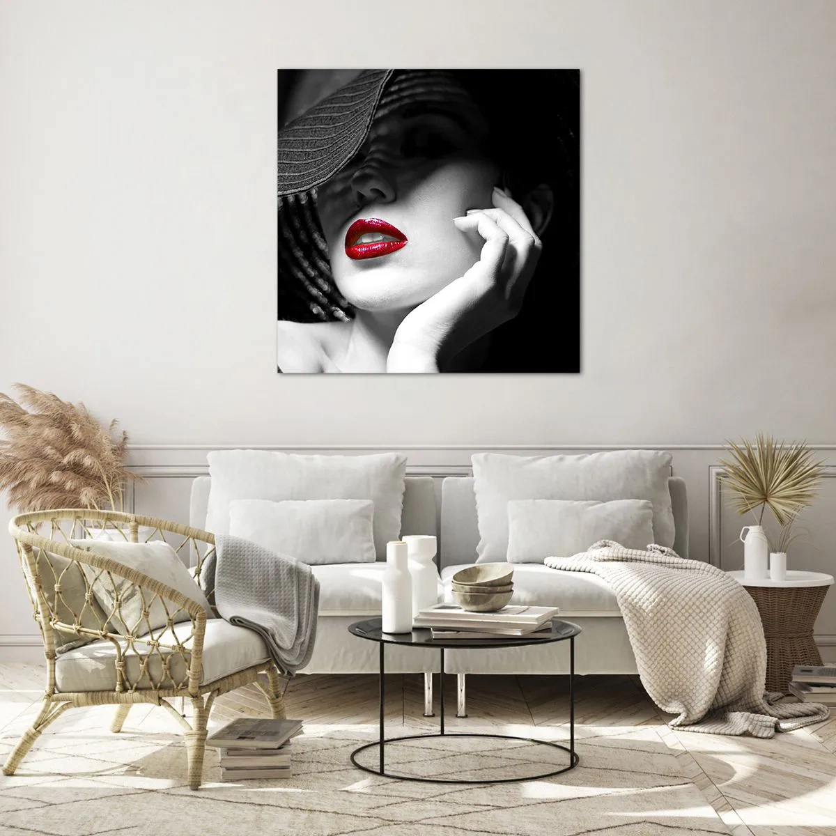 Glass picture - Study in Scarlet - 40x40 cm