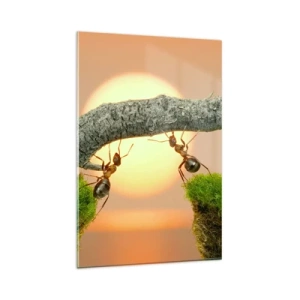 Glass picture - Joyful, Mutual Work - 80x120 cm