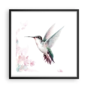 Poster in black frame - Stopped in Flutter - 50x50 cm