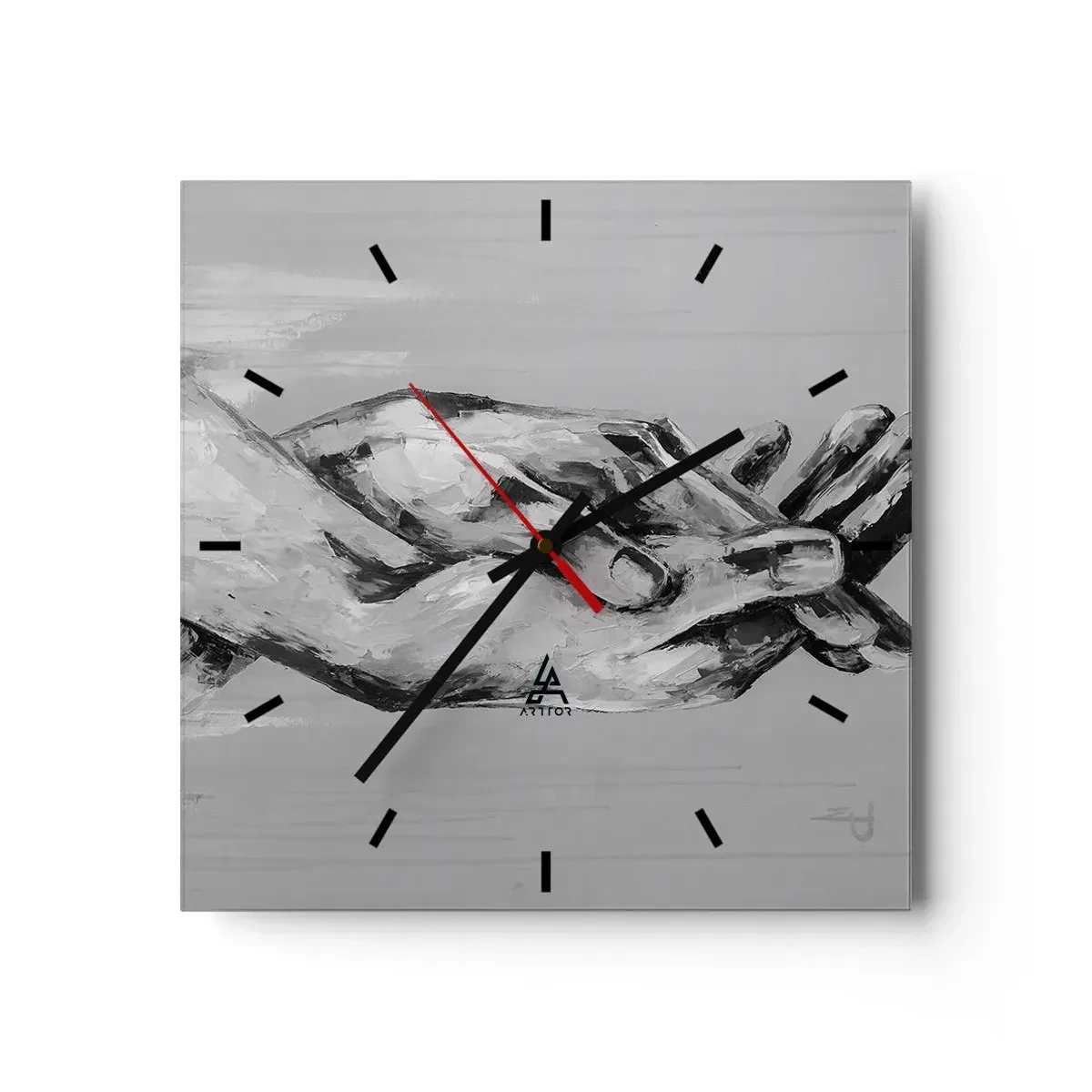 Wall clock - Clock on glass - The Beginning… - 30x30 cm