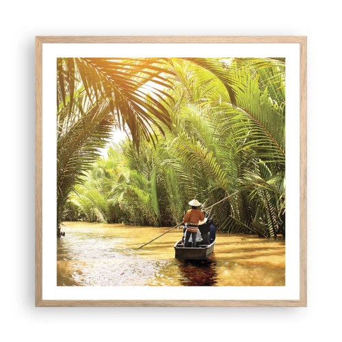Poster in light oak frame - Through a Palm Ravine - 60x60 cm