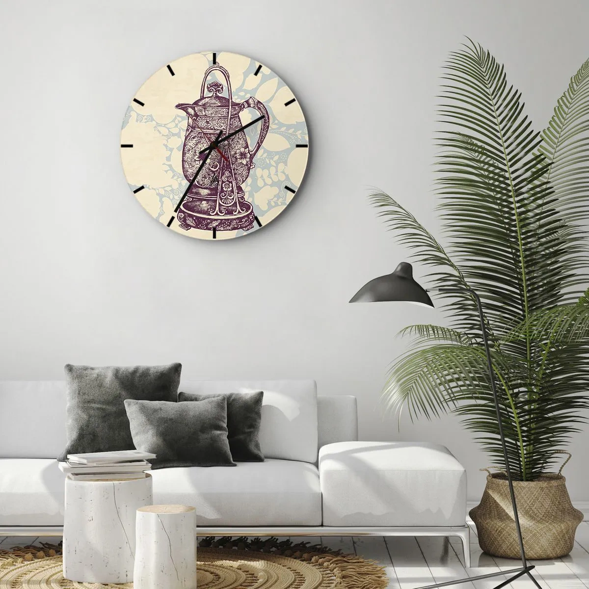Wall clock - Clock on glass - Beauty of Ordinary Life - 30x30 cm