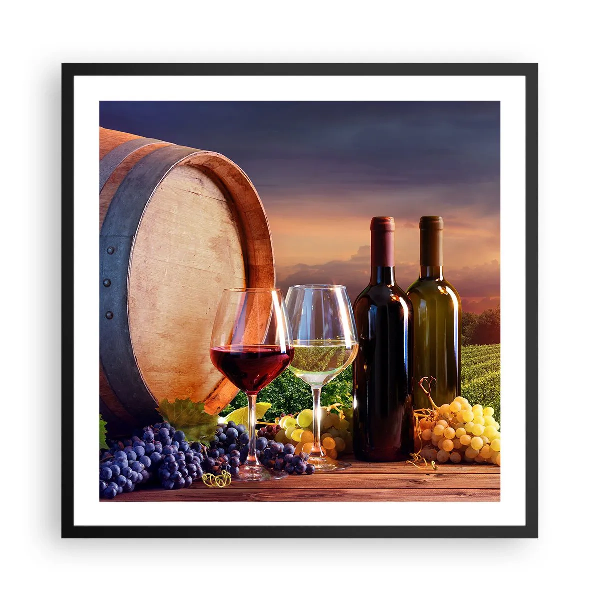 Poster in black frame - Here Life Is Full of Flavour - 60x60 cm