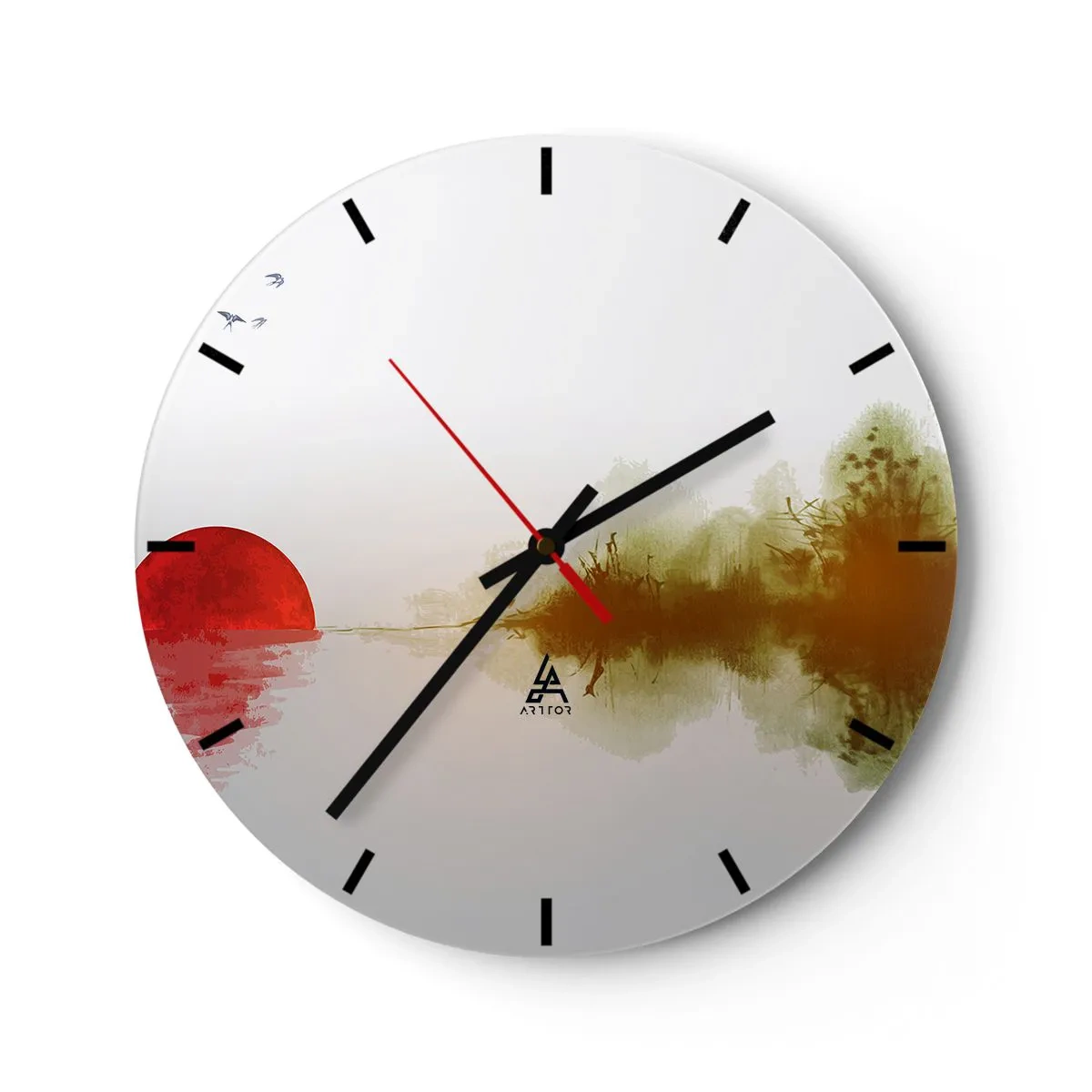 Wall clock - Clock on glass - Promise of Peace - 40x40 cm