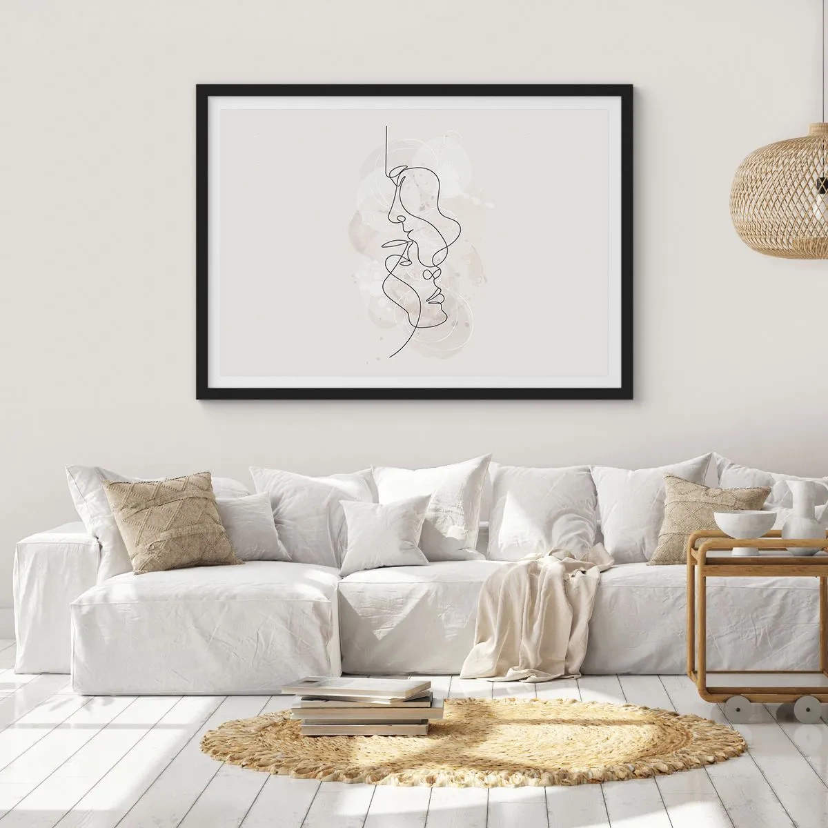 Poster in black frame - Tangled up in an Embrace - 70x50 cm