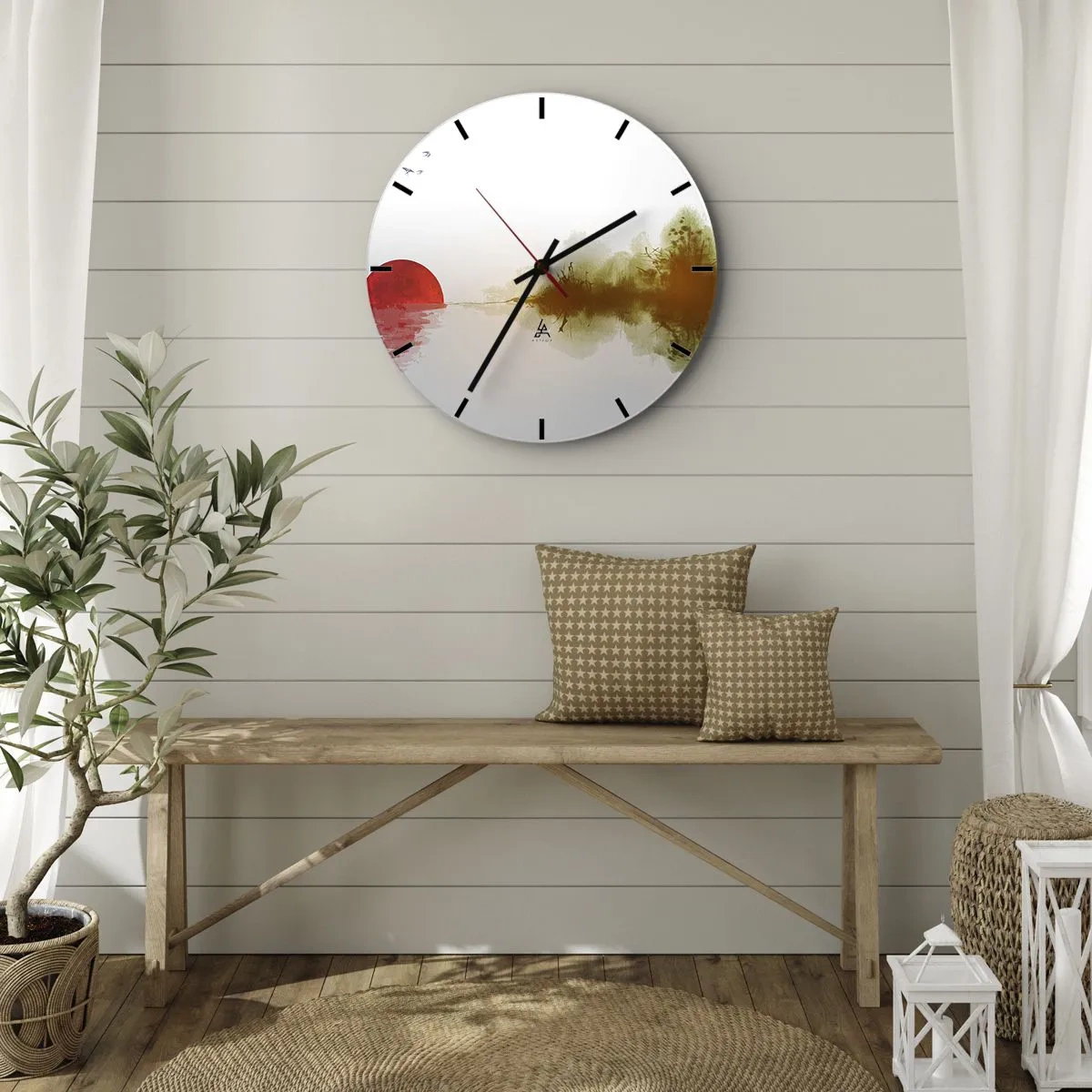 Wall clock - Clock on glass - Promise of Peace - 40x40 cm