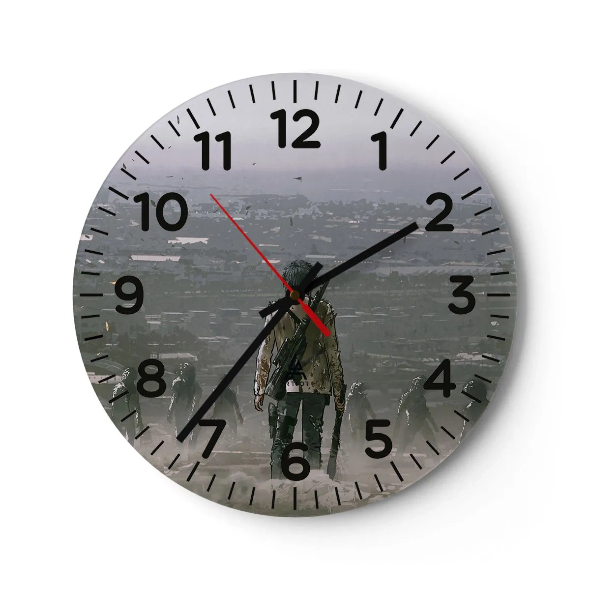 Wall clock - Clock on glass - Last Man Standing - 30x30 cm