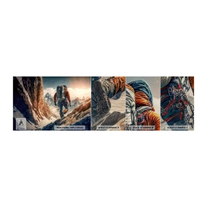 Photo Wallpaper Sample Premium Sand - Lonely Warrior - Alps, Climbing, Mountains - 100x30 cm