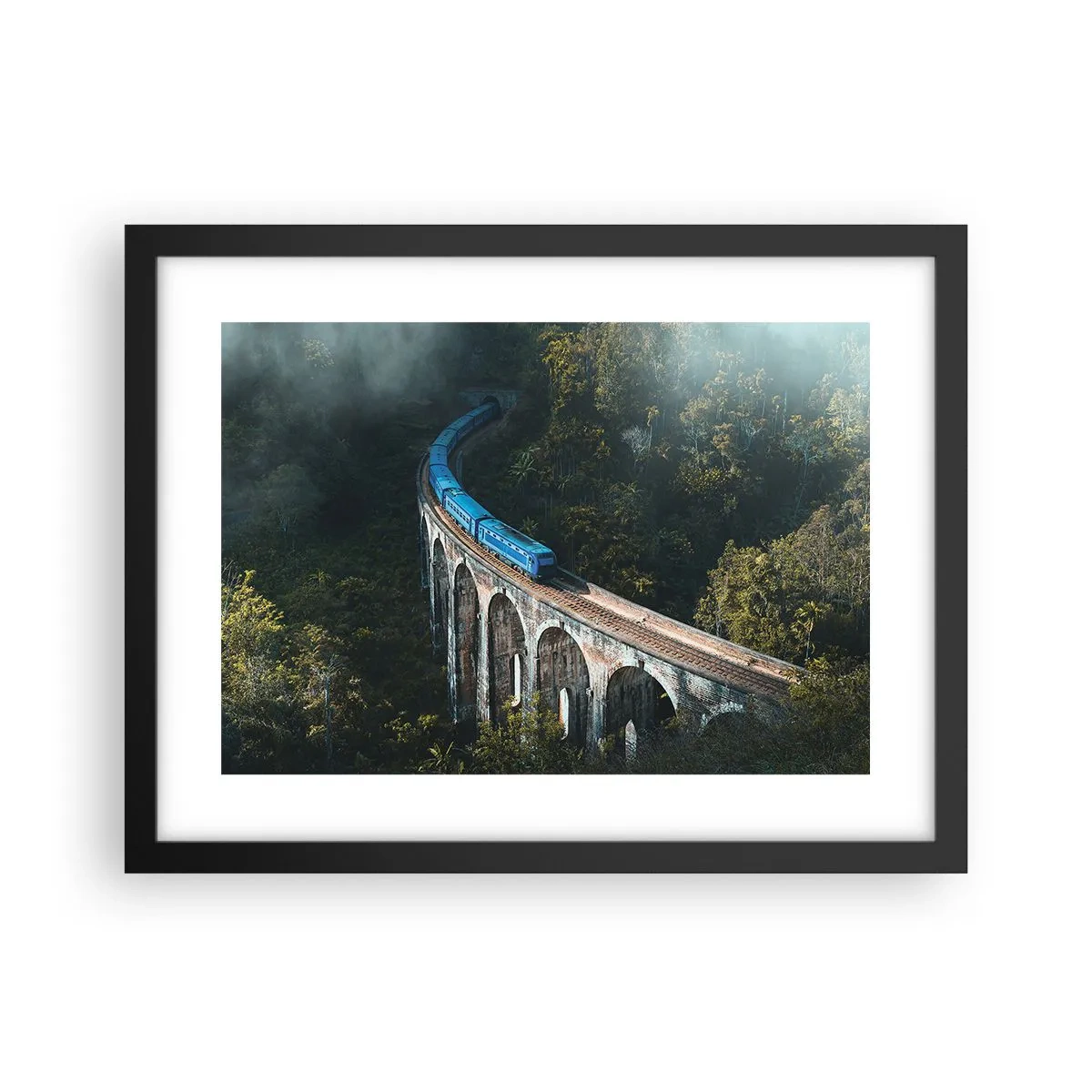Poster in black frame - Train through Nature - 40x30 cm