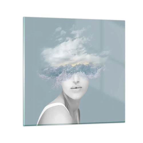 Glass picture - With the Head In the Clouds - 40x40 cm