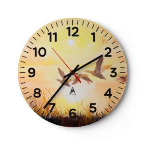 Wall clock - Clock on glass - Beginning of a Distant Journey - 30x30 cm