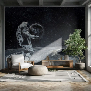 Photo Wallpaper Premium Sand - On the Milky Way - Cosmos, Astronaut, Fantasy - 100x70 cm
