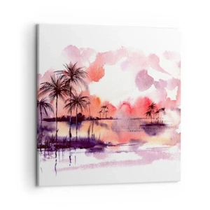 Canvas picture - Peace of Tropics in Red - 50x50 cm