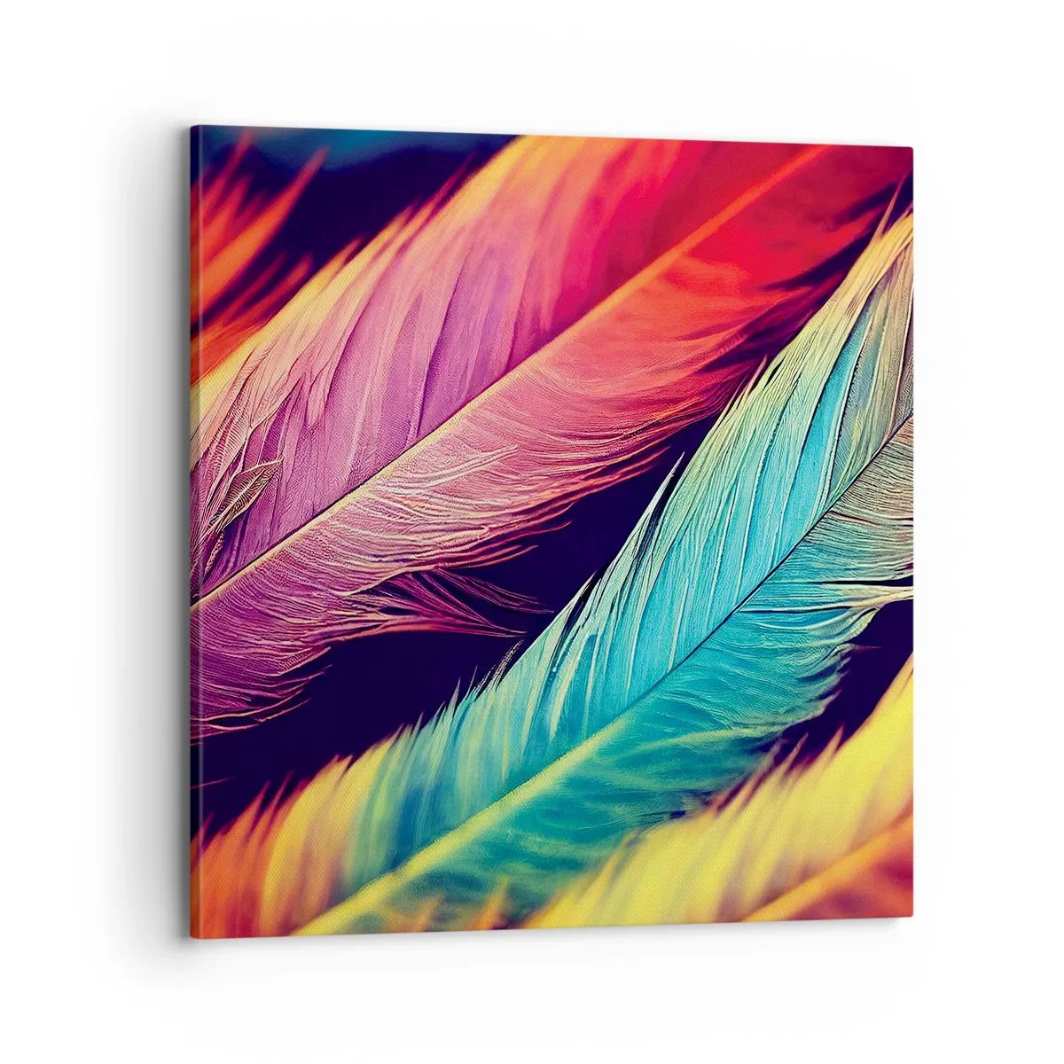 Canvas picture - Feathered Rainbow - 70x70 cm