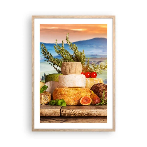 Poster in light oak frame - Italian Joie de Vivre - 50x70 cm