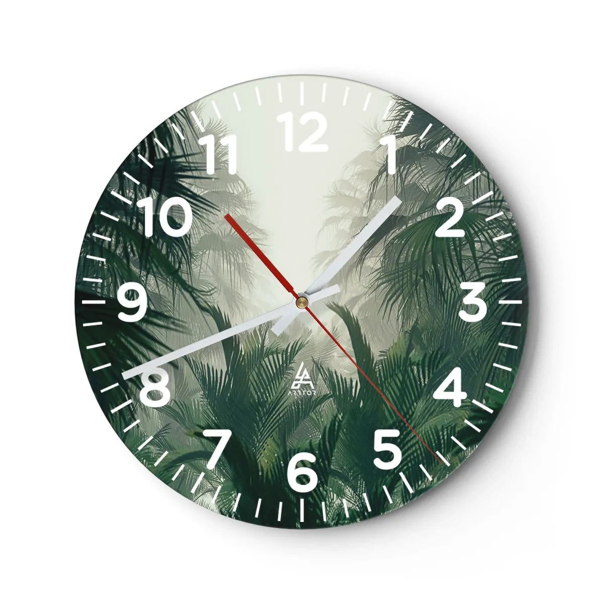 Wall clock - Clock on glass - Tropical Secret - 30x30 cm
