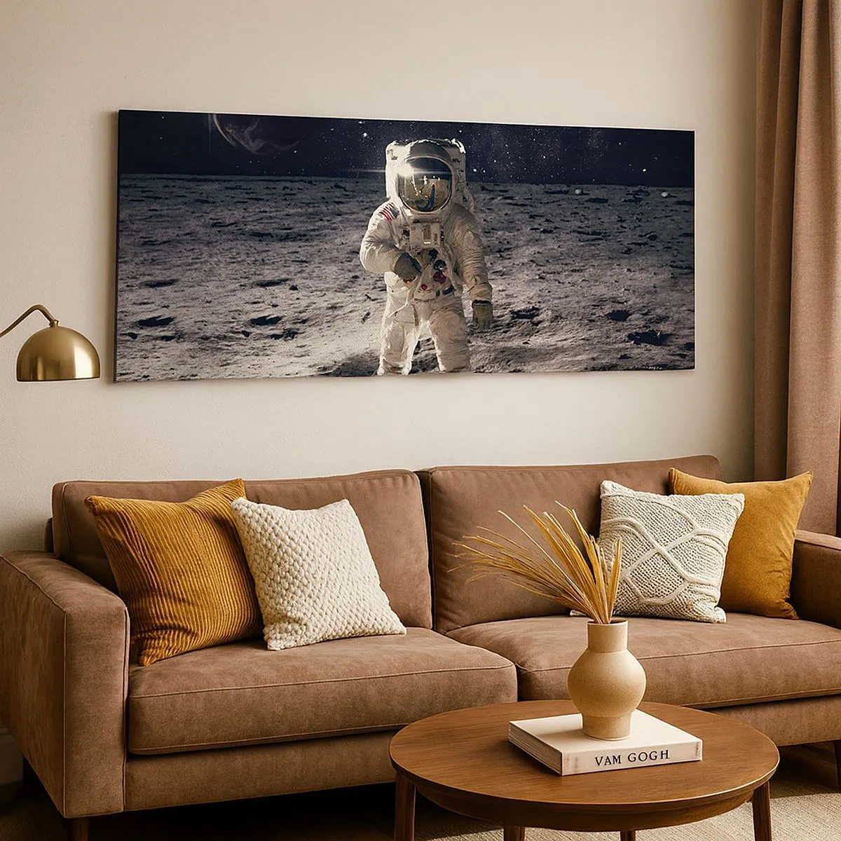 Canvas picture - Greetings from the Moon - 100x40 cm
