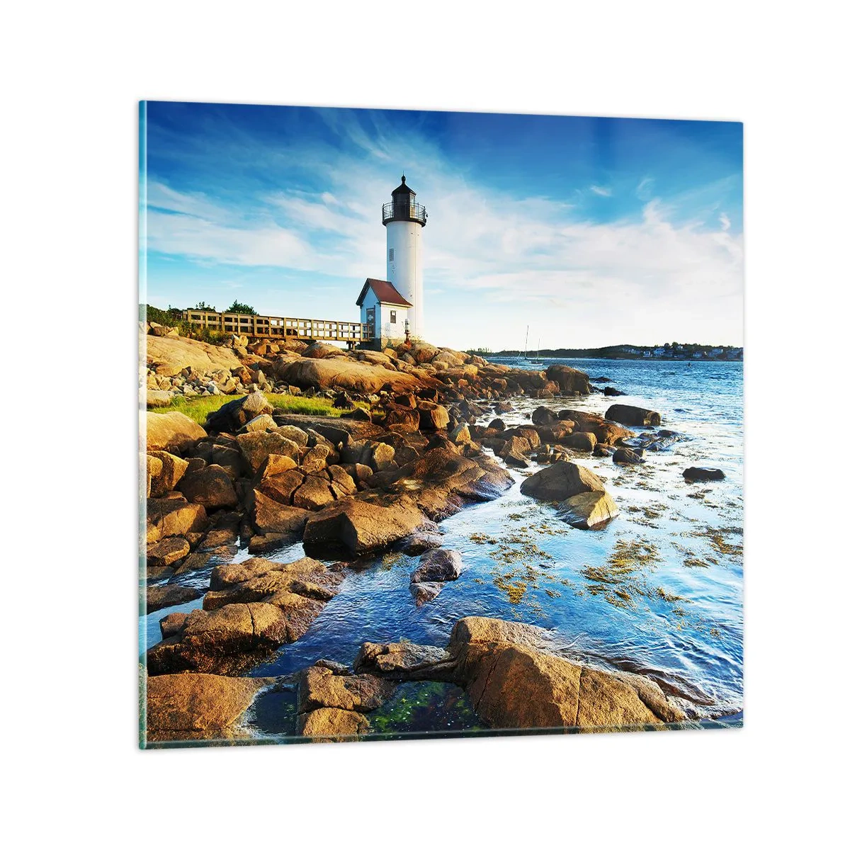 Glass picture - Be Home Safe, I Am Waiting - 30x30 cm