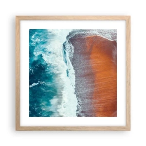 Poster in light oak frame - Touch of the Ocean - 40x40 cm