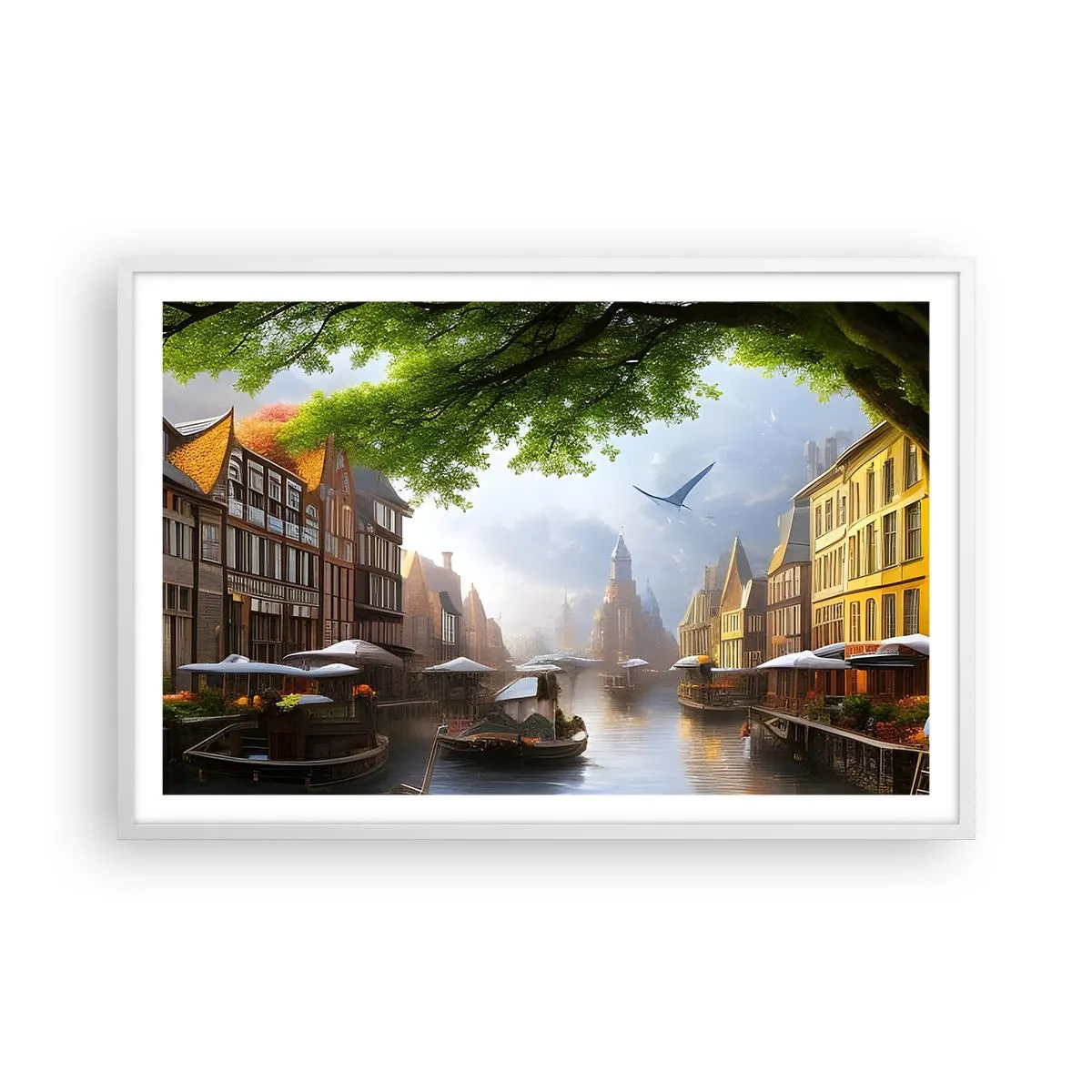 Poster in white frmae - Dutch Urban Landscape - 91x61 cm