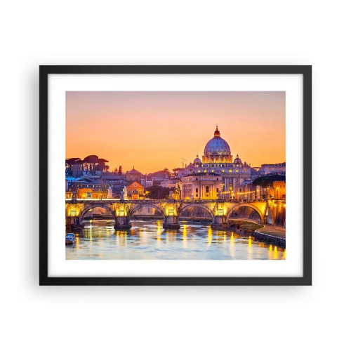 Poster in black frame - Twilight over Eternal City - 50x40 cm