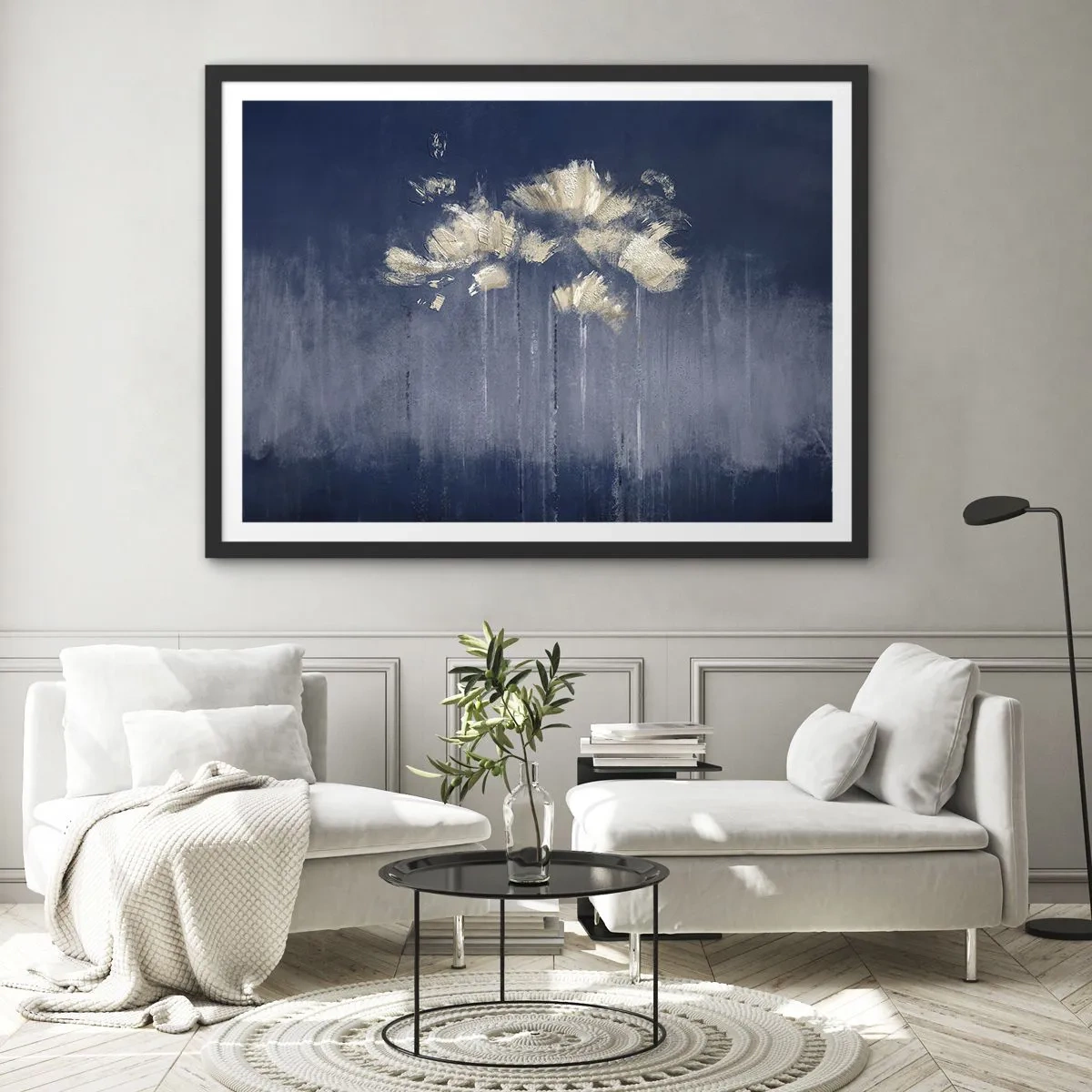 Poster in black frame - Like Flakes in the Wind - 70x50 cm