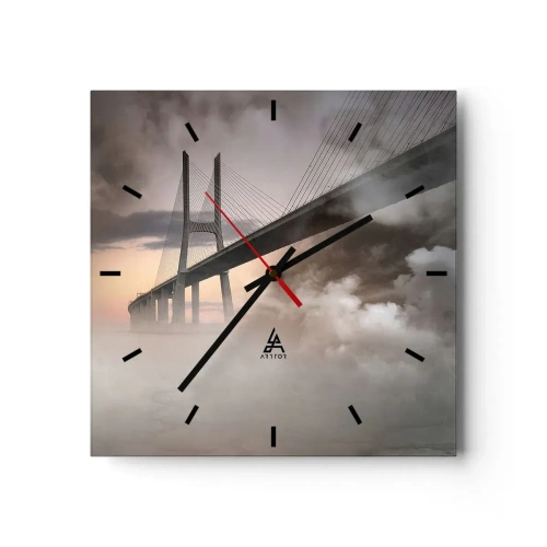 Wall clock - Clock on glass - By the River that Doesn't Exist - 30x30 cm
