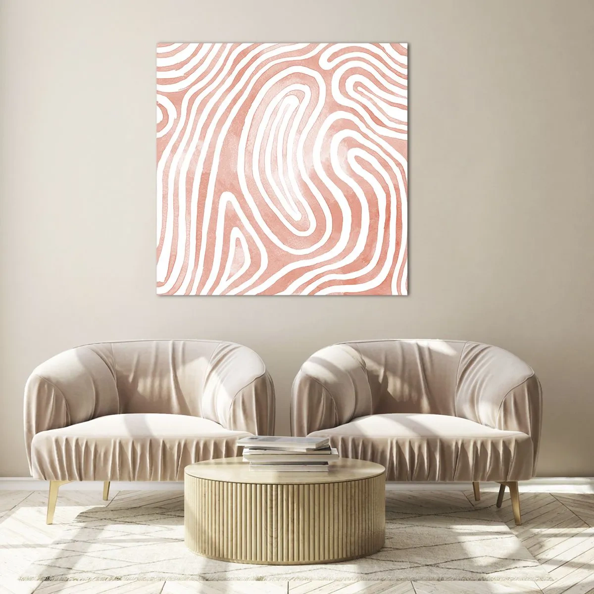 Glass picture - In a Coral Maze - 60x60 cm