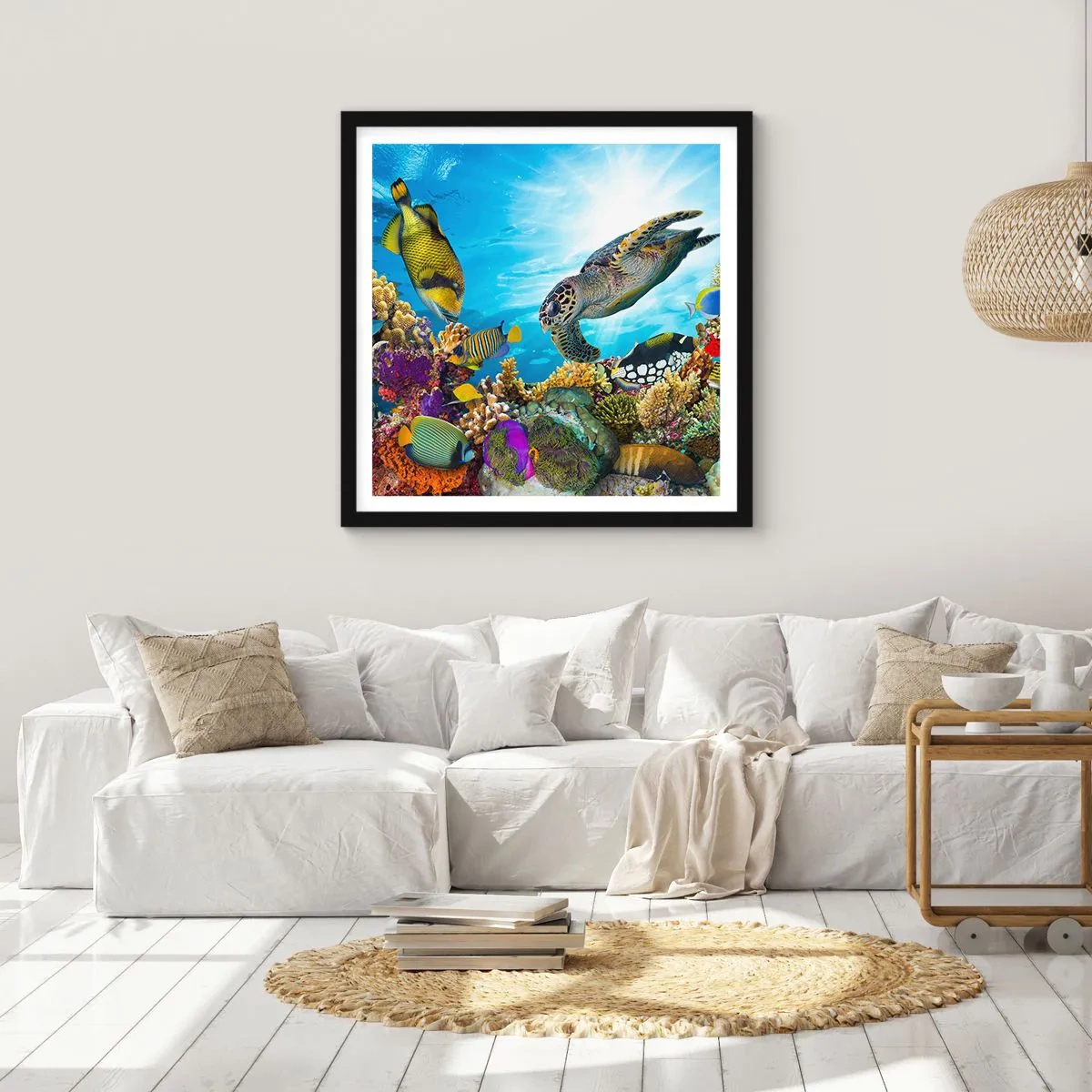 Poster in black frame - Coral Promenade - 50x50 cm