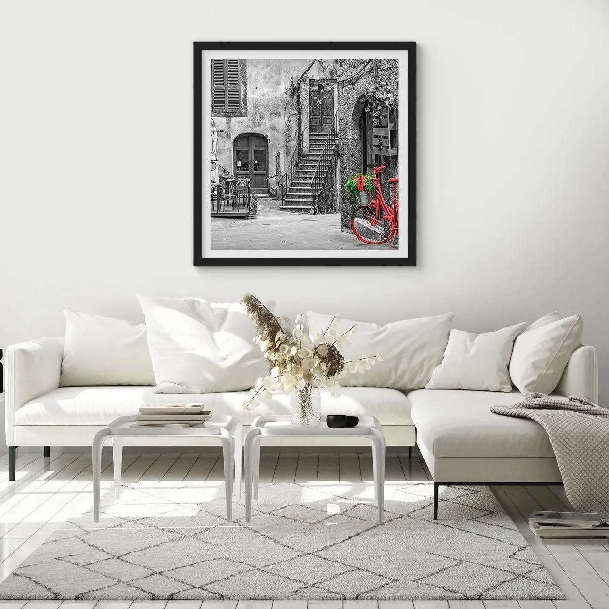 Poster in black frame - Tuscan Alley - 40x40 cm