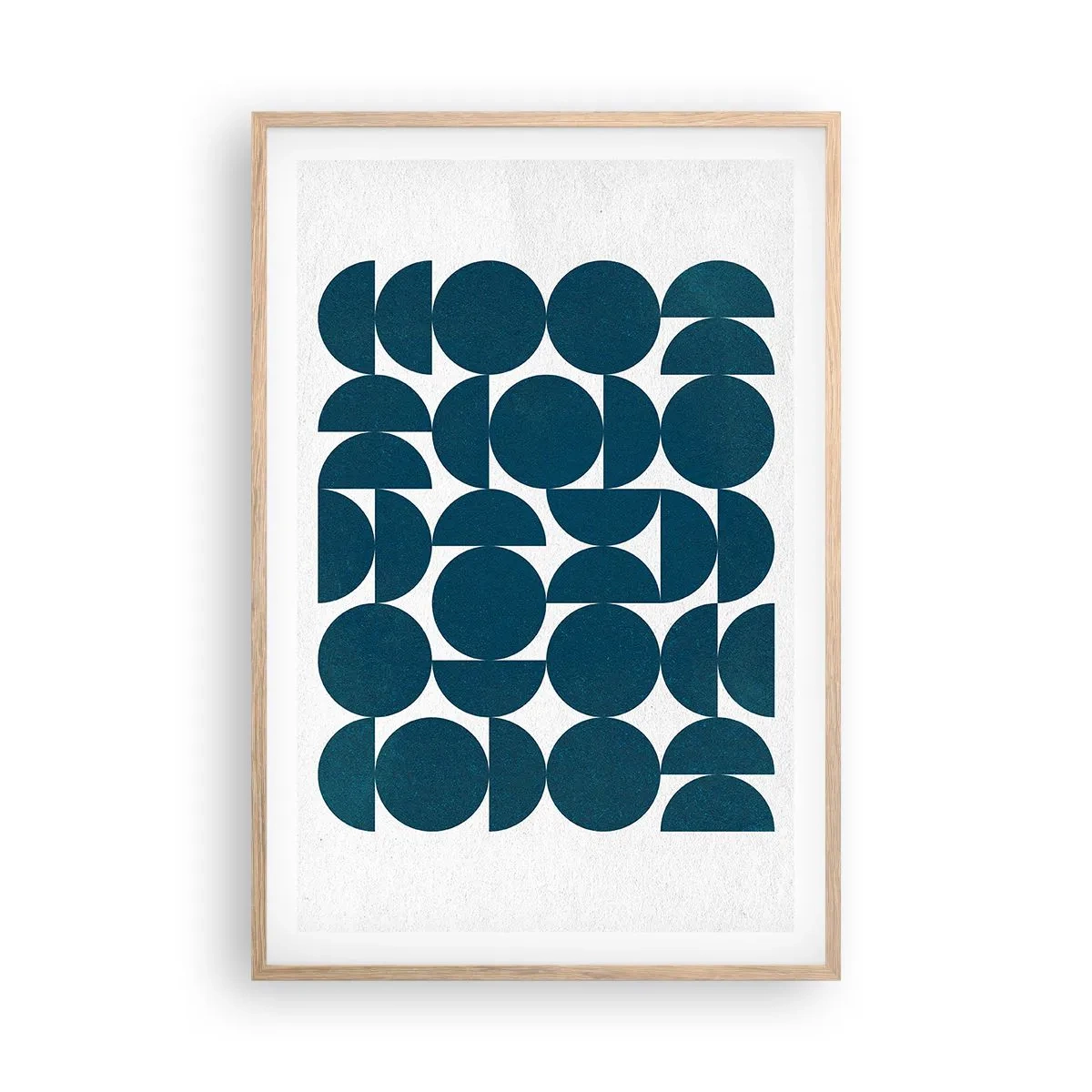Poster in light oak frame - Circles and Semicircles - 61x91 cm