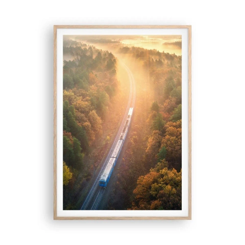 Poster in light oak frame - Autumn Trip - 70x100 cm