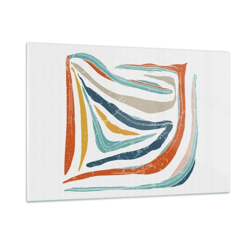 Glass picture - Abstract with a Friendly Smile - 120x80 cm