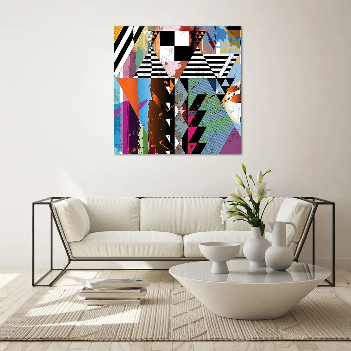 Glass picture - Geometric and Organic - 50x50 cm
