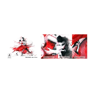Photo Wallpaper Sample Self-Adhesive Deluxe Sticker - Tango - Rhythm of Passion - Abstraction, Dance, Dancer - 100x30 cm