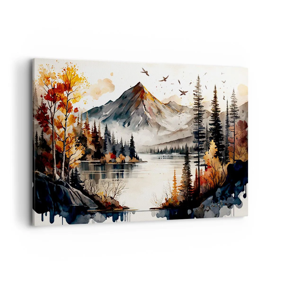 Canvas picture - Golden Autumn in the Mountains - 120x80 cm
