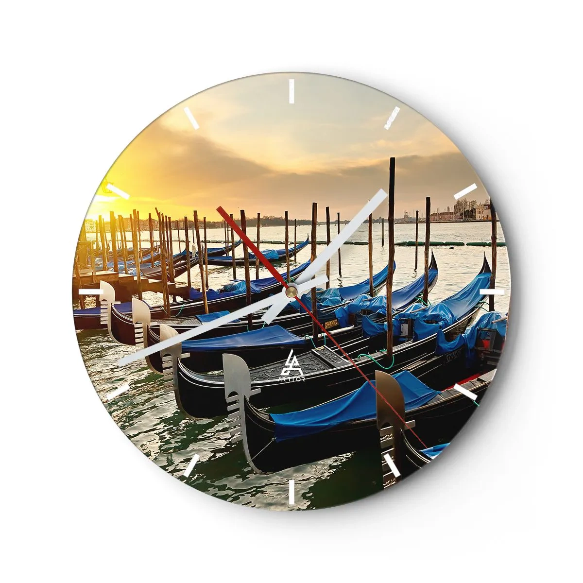 Wall clock - Clock on glass - Before Hustle and Bustle - 40x40 cm