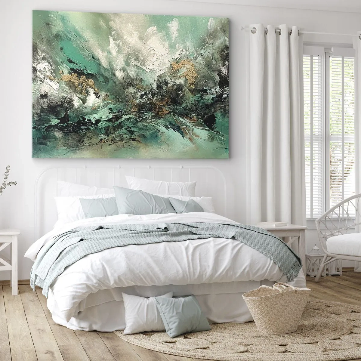 Canvas picture - Emerald and Black Lump - 120x80 cm